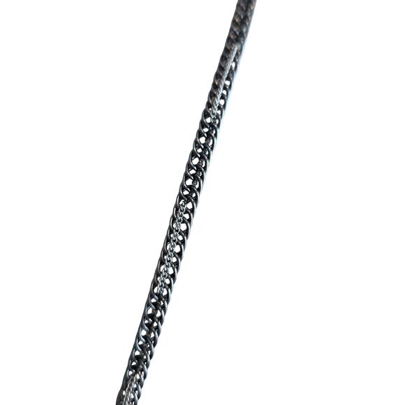 Express Gunmetal Multi-Strand Geometric Pendant Necklace with Tassels - Picture 6 of 7